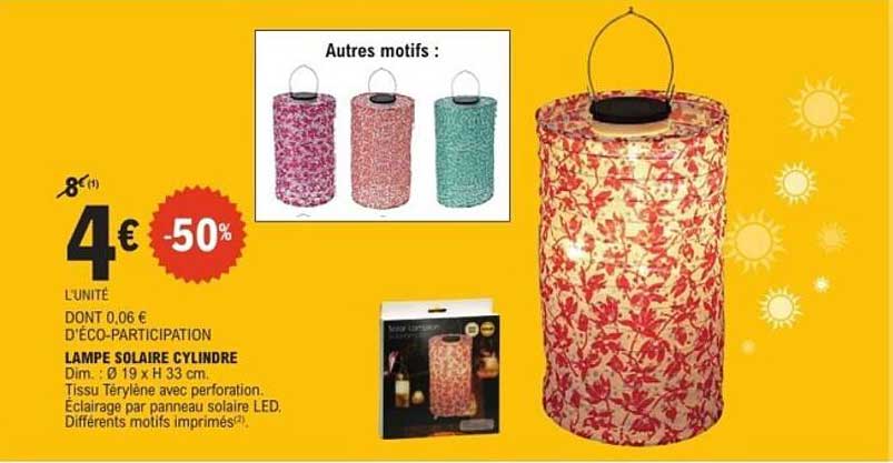 LAMPE SOLAIRE CYLINDRE