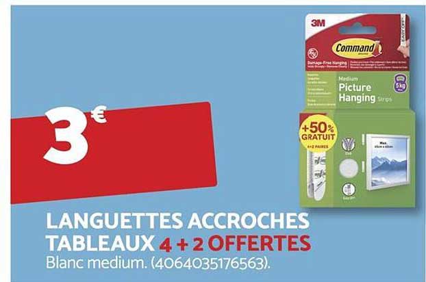 LANGUETTES ACCROCHES TABLEAUX 4 + 2 OFFERTES