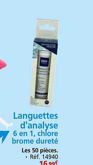 Languettes d'analyse 6 en 1, chlore brome dureté