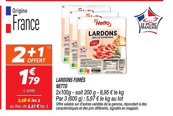LARDONS FUMÉS NETTO