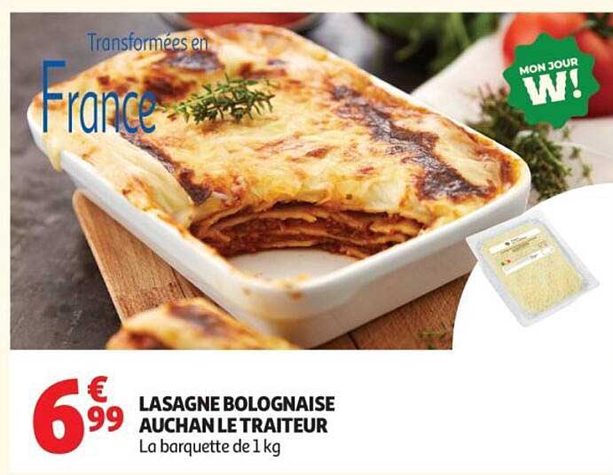LASAGNE BOLOGNAISE AUCHAN LE TRAITEUR