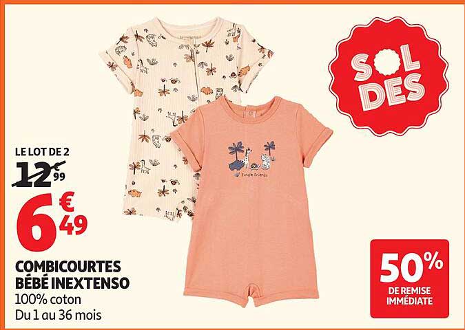 LE LOT DE 2 COMBICOURTES BÉBÉ INEXTENSO
