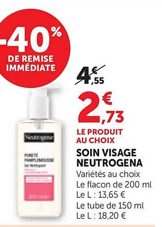 LE PRODUIT AU CHOIX SOIN VISAGE NEUTROGENA
