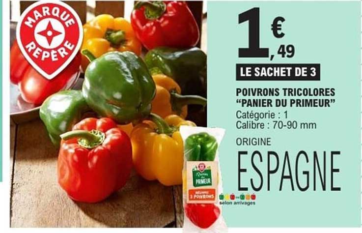 LE SACHET DE 3 POIVRONS TRICOLORES “PANIER DU PRIMEUR”