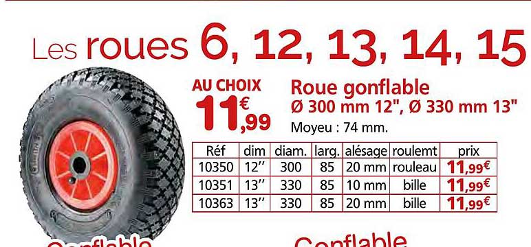 Les roues 6, 12, 13, 14, 15