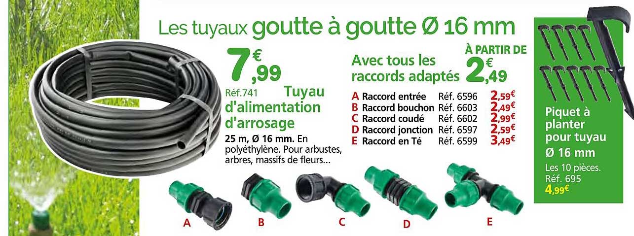 Les tuyaux goutte à goutte Ø 16 mm