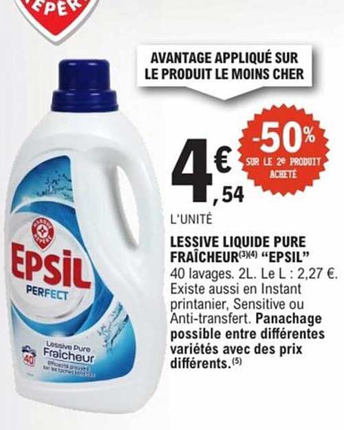 LESSIVE LIQUIDE PURE FRAÎCHEUR(3+4) “EPSIL”