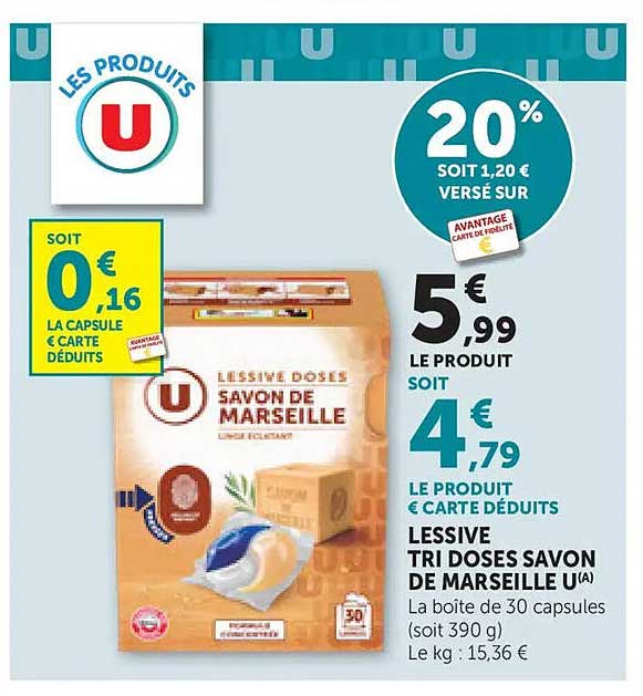 LESSIVE TRI DOSES SAVON DE MARSEILLE U(A)