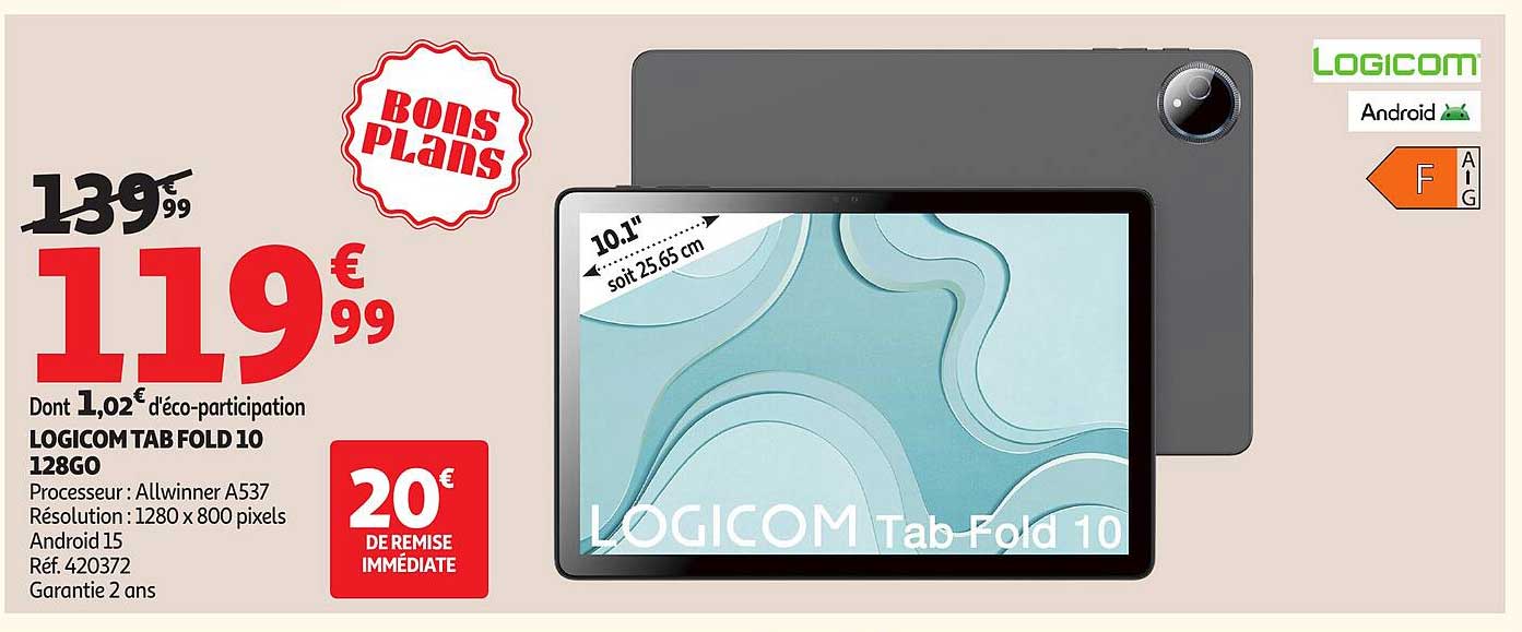 LOGICOM TAB FOLD 10 128GO