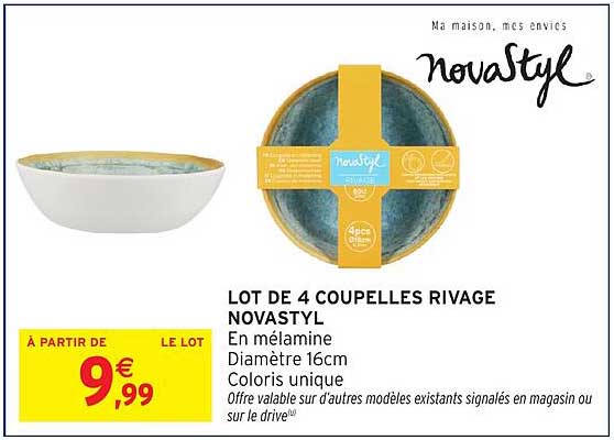 LOT DE 4 COUPELLES RIVAGE NOVASTYL