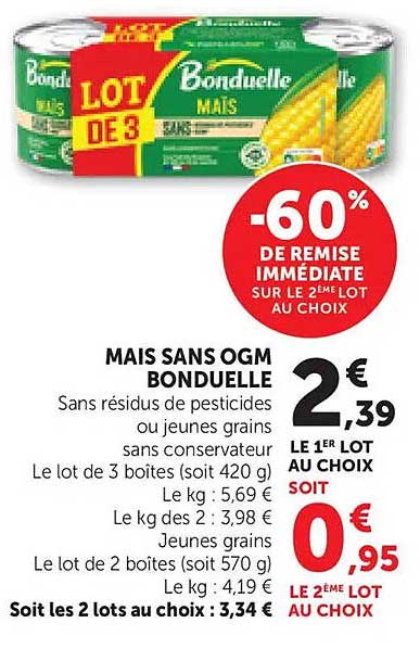MAIS SANS OGM BONDUELLE