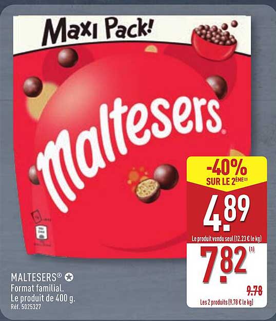MALTESERS® Format familial. Le produit de 400 g. Réf. 5025327