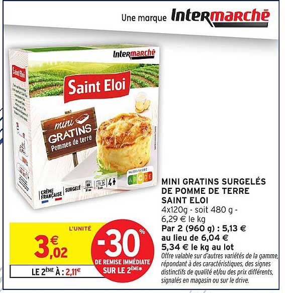 MINI GRATINS SURGELÉS DE POMME DE TERRE SAINT ELOI
