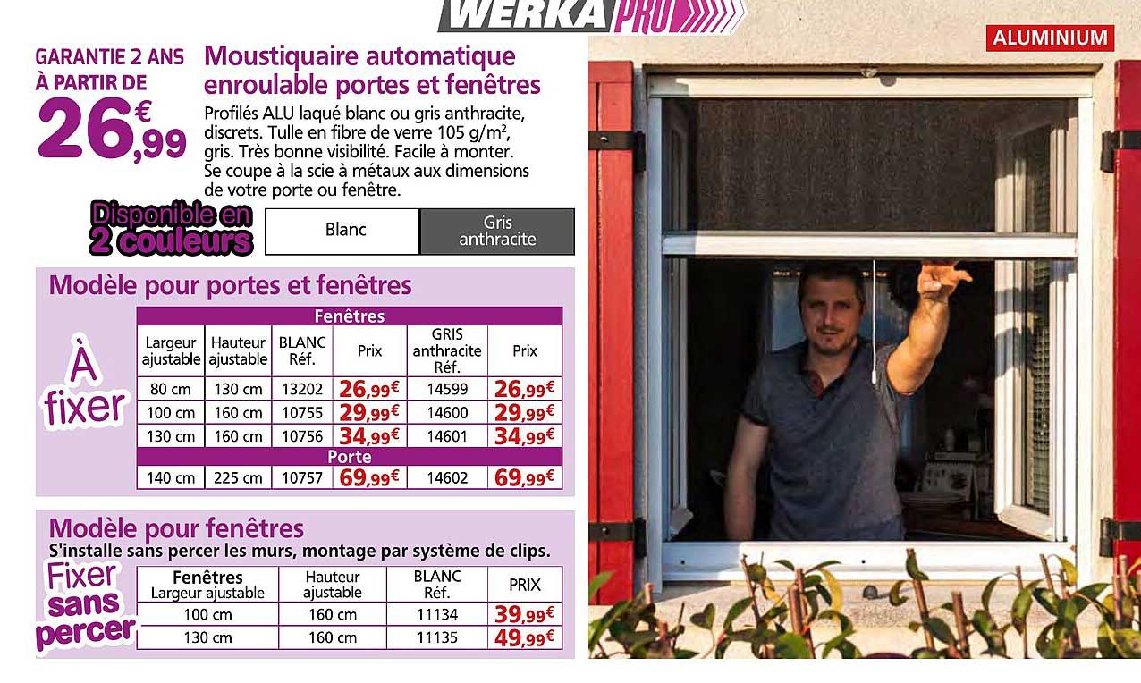 Moustiquaire automatique enroulable portes et fenêtres