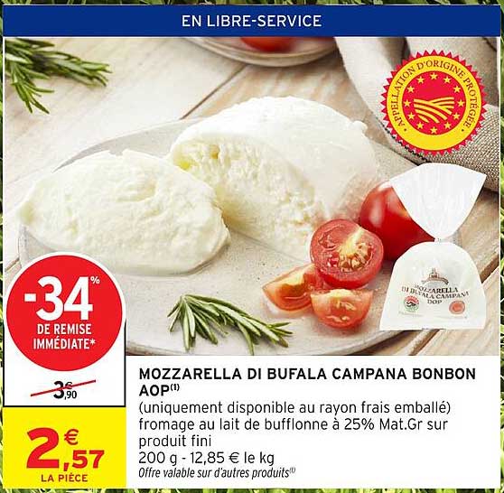 MOZZARELLA DI BUFALA CAMPANA BOMBON AOP