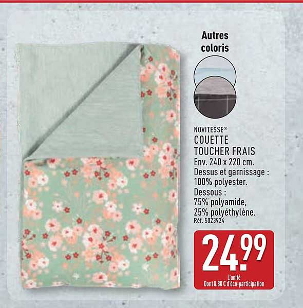 NOVITESSE® COUETTE TOUCHER FRAIS Env. 240 x 220 cm