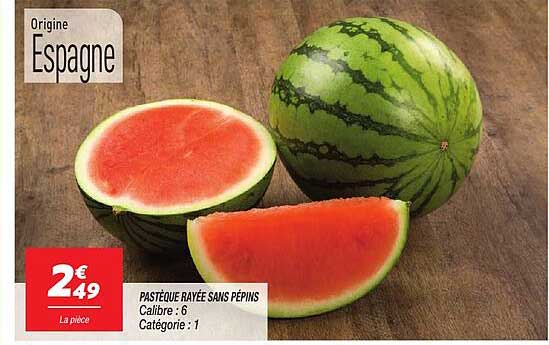 PASTÈQUE RAYÉE SANS PÉPINS