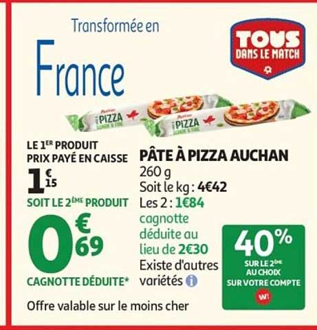 PÂTE À PIZZA AUCHAN 260 g