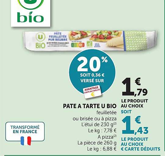 PÂTE À TARTER U BIO