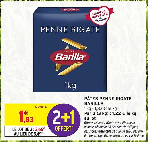 PÂTES PENNE RIGATE BARILLA