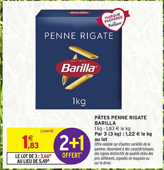PÂTES PENNE RIGATE BARILLA