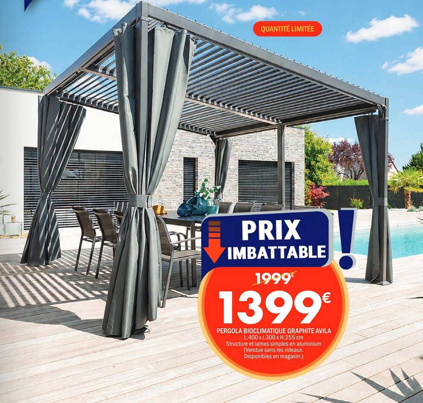 PERGOLA BIOCLIMATIQUE GRAPHITE AVILA