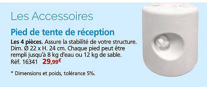 Pied de tente de réception