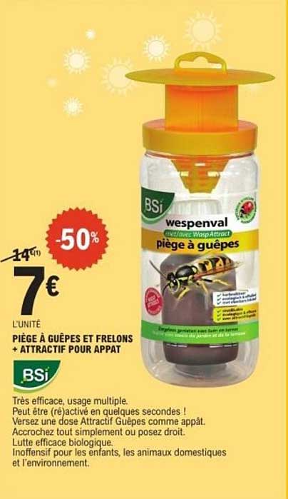 PIÈGE À GUÊPES ET FRELONS + ATTRACTIF POUR APPAT