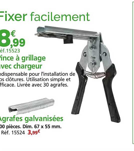 Pince à grillage avec chargeur