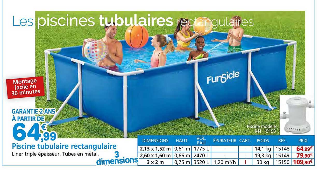 Piscine tubulaire rectangulaire