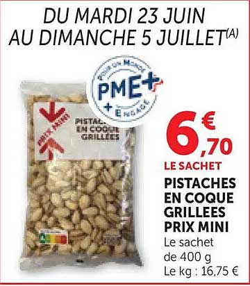 PISTACHES EN COQUE GRILLEES PRIX MINI
