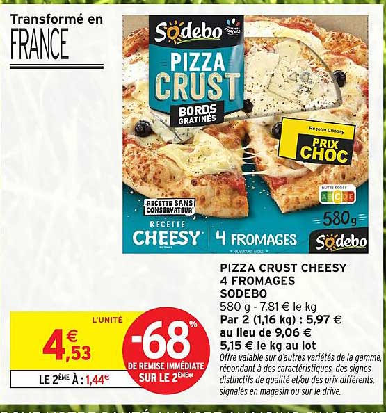 PIZZA CRUST CHEESY 4 FROMAGES SODEBO