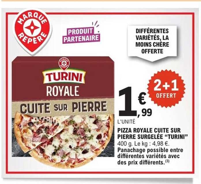 PIZZA ROYALE CUITE SUR PIERRE SURGELÉE "TURINI"