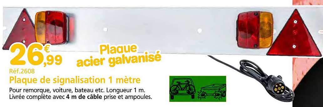Plaque de signalisation 1 mètre