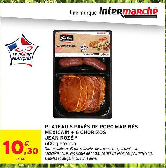 PLATEAU 6 PAVÉS DE PORC MARINÉS MEXICAIN + 6 CHORIZOS ROZÉ