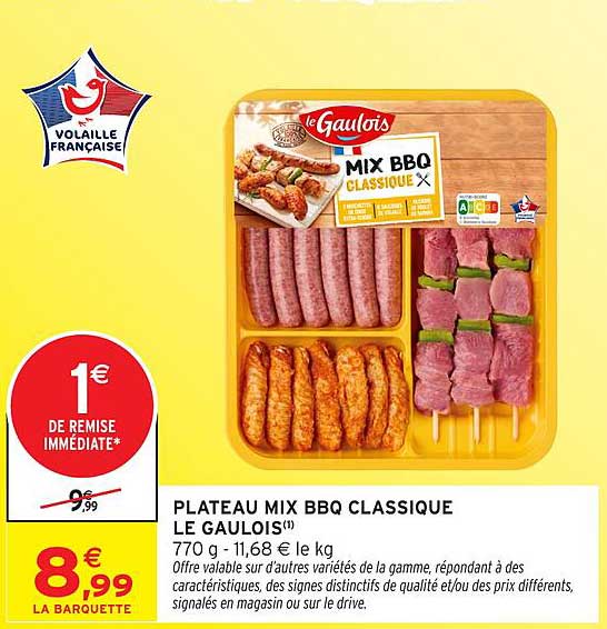 PLATEAU MIX BBQ CLASSIQUE LE GAULOIS