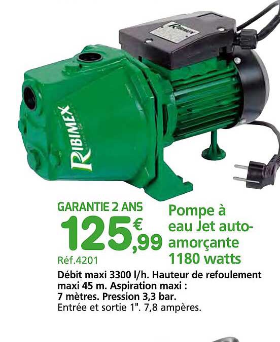 Pompe à eau Jet auto-amorçante 1180 watts