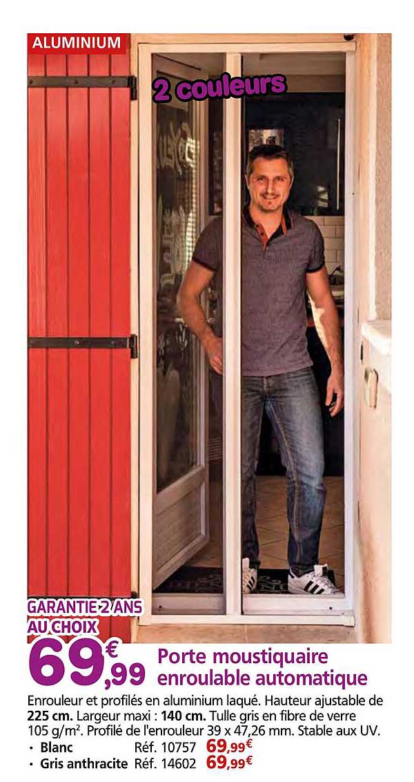 Porte moustiquaire enroulable automatique