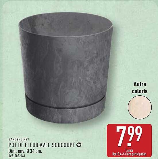 POT DE FLEUR AVEC SOUCOUPE