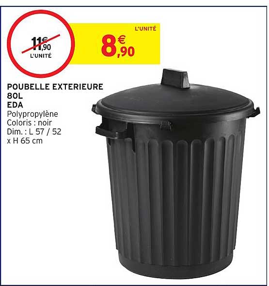 POUBELLE EXTERIEURE 80L EDA