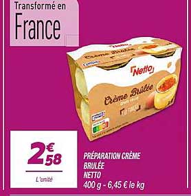 PRÉPARATION CRÈME BRÛLÉE NETTO