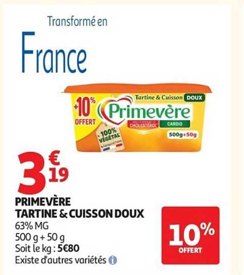 PRIMEVÈRE TARTINE & CUISSON DOUX