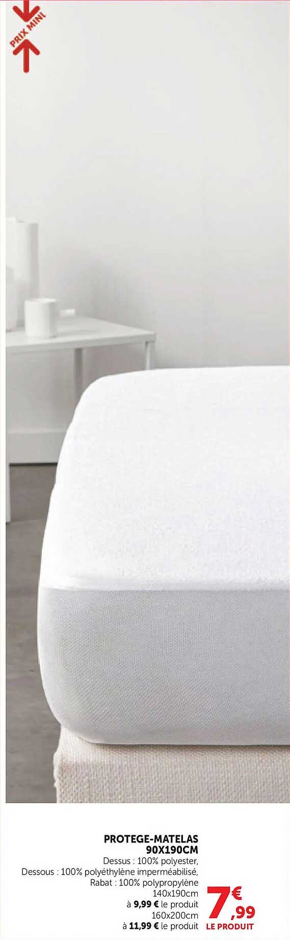 PROTEGE-MATELAS 90X190CM