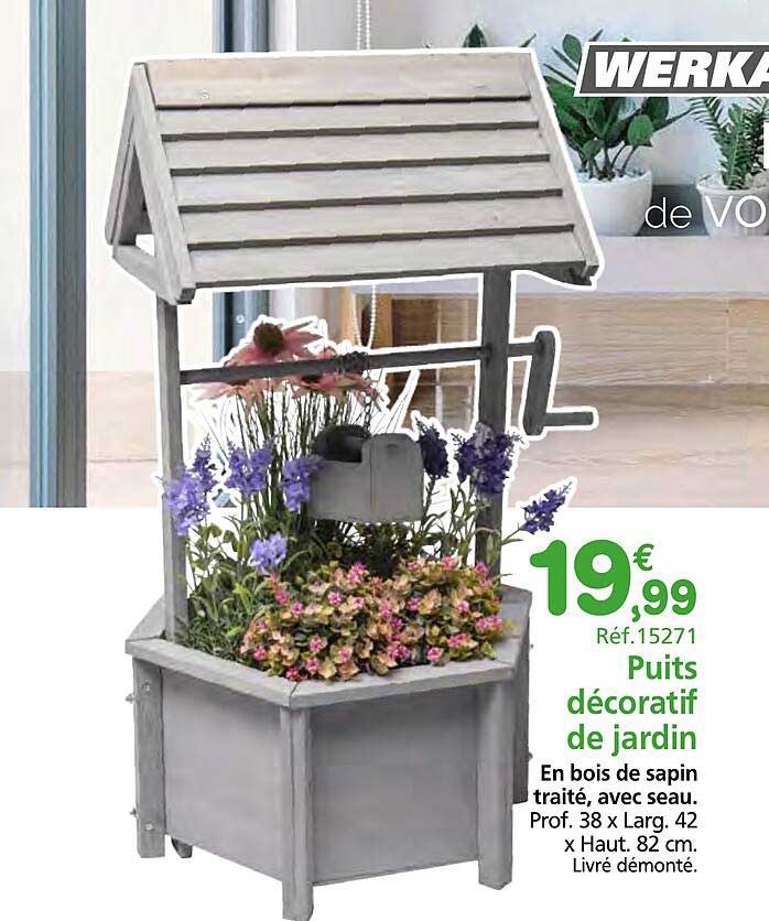 Puits décoratif de jardin
