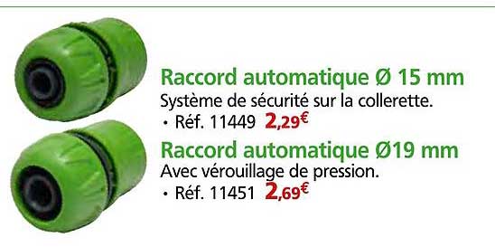 Raccord automatique Ø 15 mm