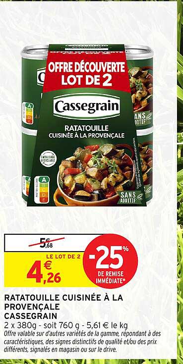 RATATOUILLE CUISINÉE À LA PROVENÇALE CASSEGRAIN