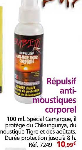 Répulsif anti-moustiques corporel