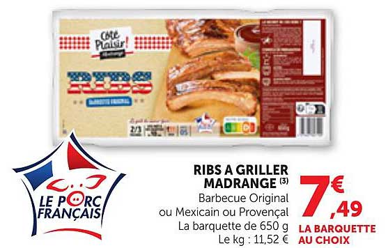 RIBS A GRILLER MADRANGE