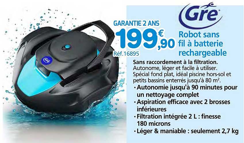 Robot sans fil à batterie rechargeable