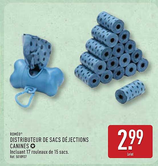 ROMÉO® DISTRIBUTEUR DE SACS DÉJECTIONS CANINES
